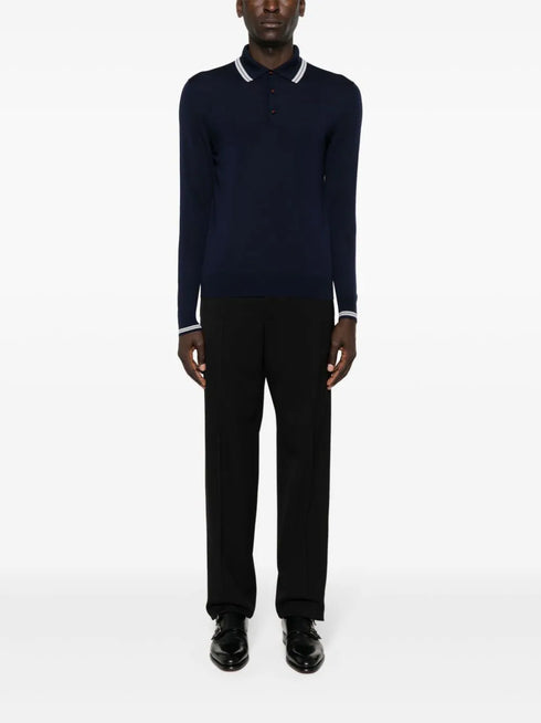 knitted wool polo shirt